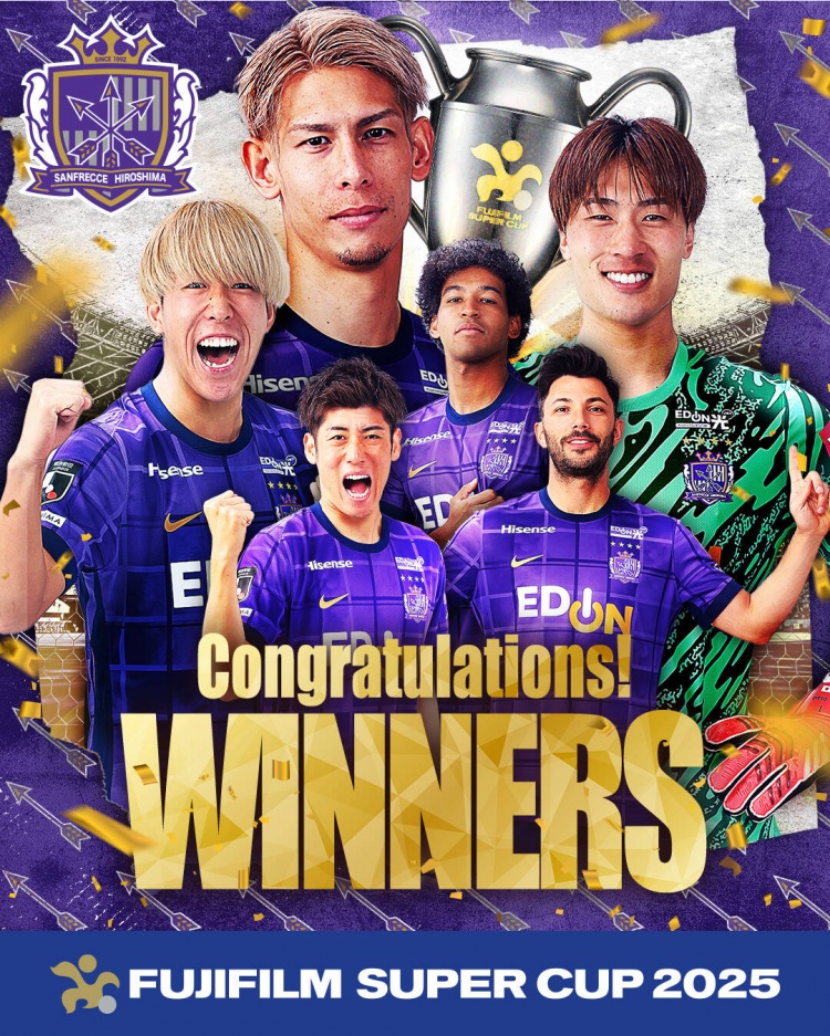  日超杯廣島三箭2-0神戶勝利船奪冠，共53343人現(xiàn)場觀戰(zhàn)創(chuàng)上座紀(jì)錄