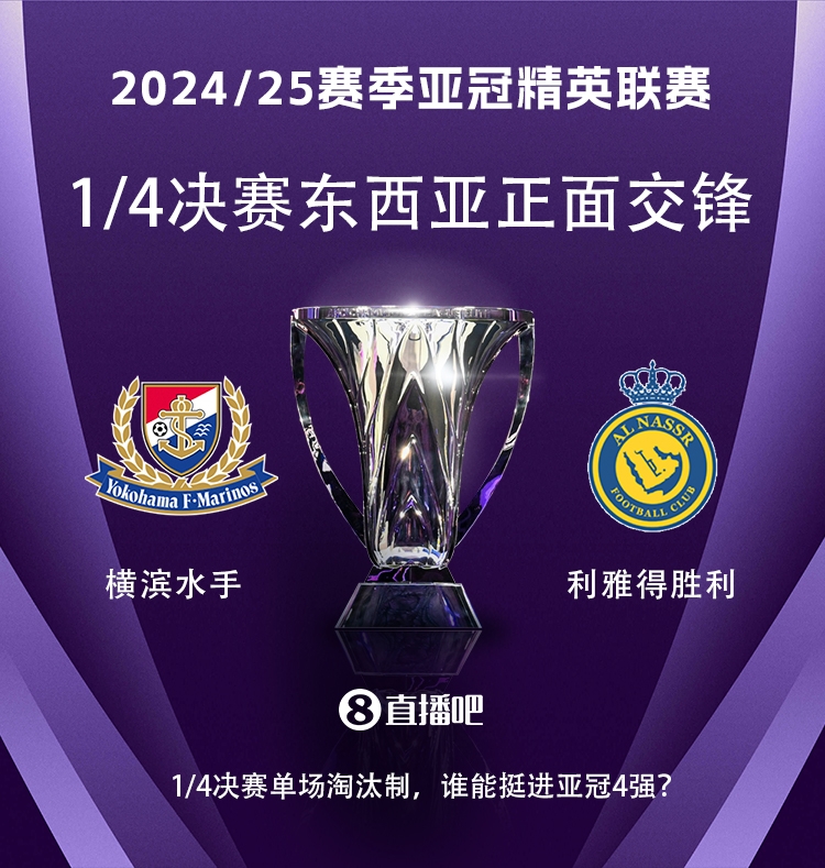  亞冠1/4決賽對陣：利雅得勝利vs橫濱水手，C羅vs安德森-洛佩斯！