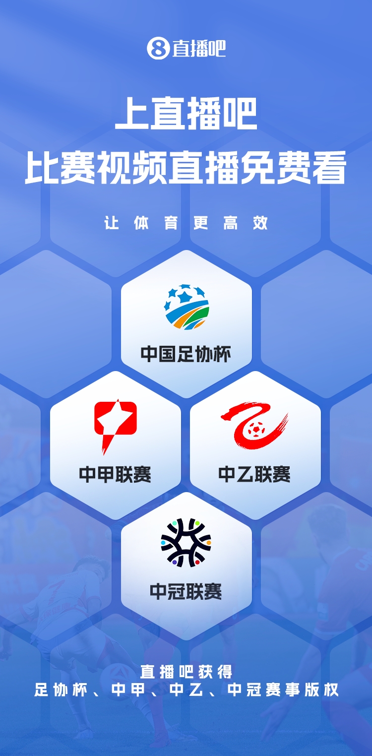  官宣！直播吧獲足協(xié)杯、中甲、中乙、中冠賽事版權(quán)，免費視頻直播